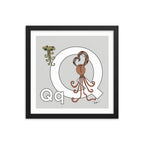 Letter Q Print. The MoMeMans® Nursery and Kid's Room Alphabet Wall Art by Monica Escobar Allen.