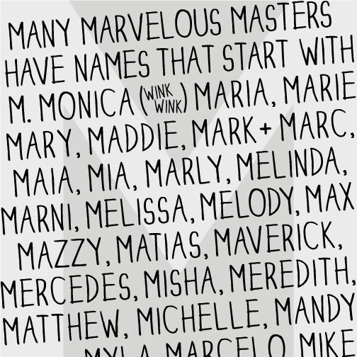 The Letter M. The MoMeMans® by Monica Escobar Allen.