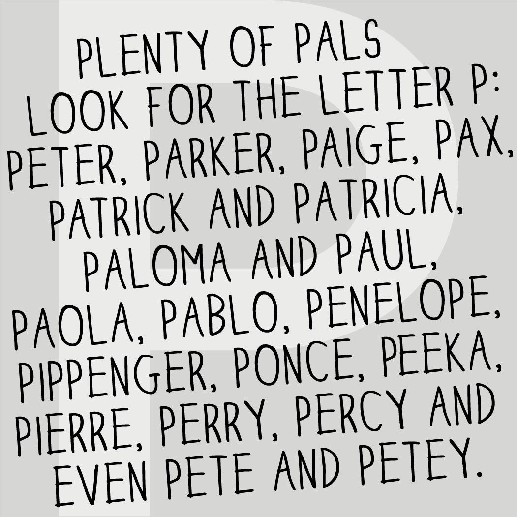 The MoMeMans® Nursery and Kid's Room Letter P Print by Monica Escobar Allen