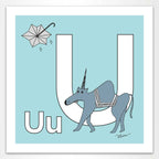 The MoMeMans® Nursery and Kid's Room Letter U Print by Monica Escobar Allen. For all the unique kids that will ultimately change the world.