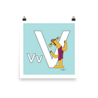 The MoMeMans® Nursery and Kid's Room Letter V Print by Monica Escobar Allen