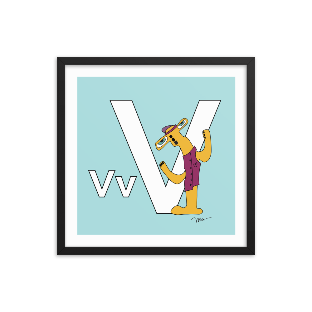 The MoMeMans® Nursery and Kid's Room Letter V Print by Monica Escobar Allen