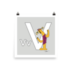 The MoMeMans® Nursery and Kid's Room Letter V Print by Monica Escobar Allen