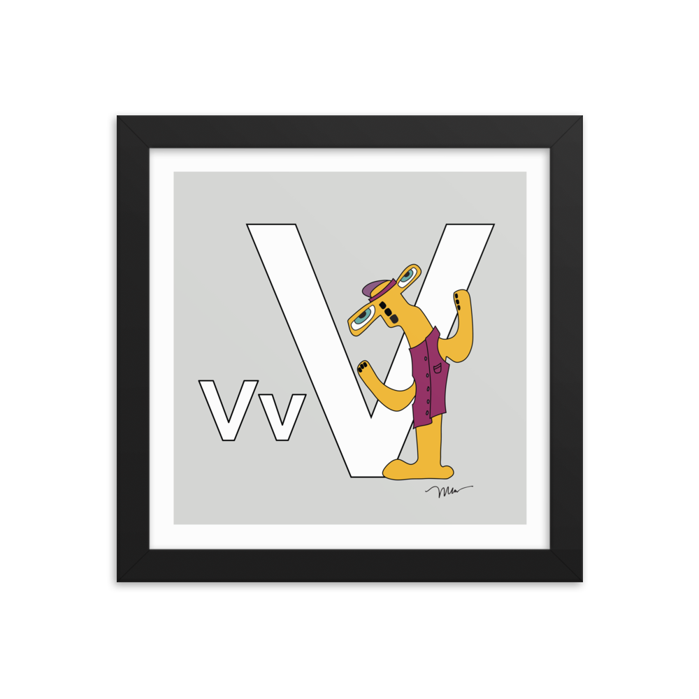 The MoMeMans® Nursery and Kid's Room Letter V Print by Monica Escobar Allen