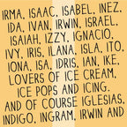 The Letter I. The MoMeMans® by Monica Escobar Allen.