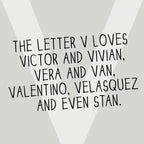 The MoMeMans® Nursery and Kid's Room Letter V Print by Monica Escobar AllenThe MoMeMans® Nursery and Kid's Room Letter V Print by Monica Escobar Allen