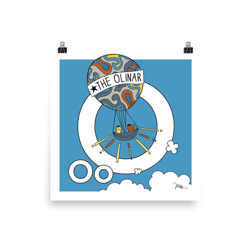 Letter O Print. The MoMeMans® Nursery and Kid's Room Alphabet Wall Art by Monica Escobar Allen. For the oddballs that make us all happy.