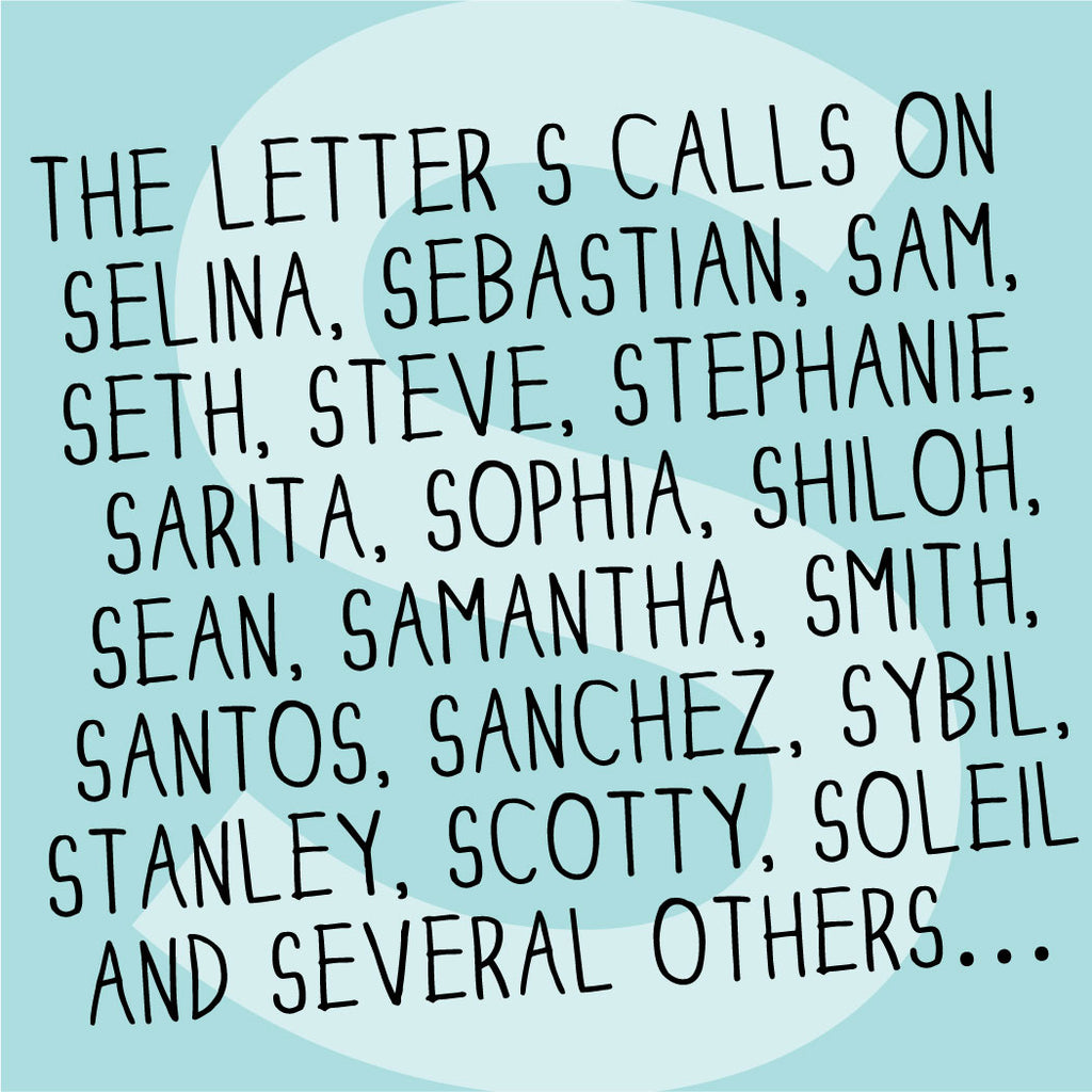The MoMeMans® Nursery and Kid's Room Letter S Print by Monica Escobar Allen