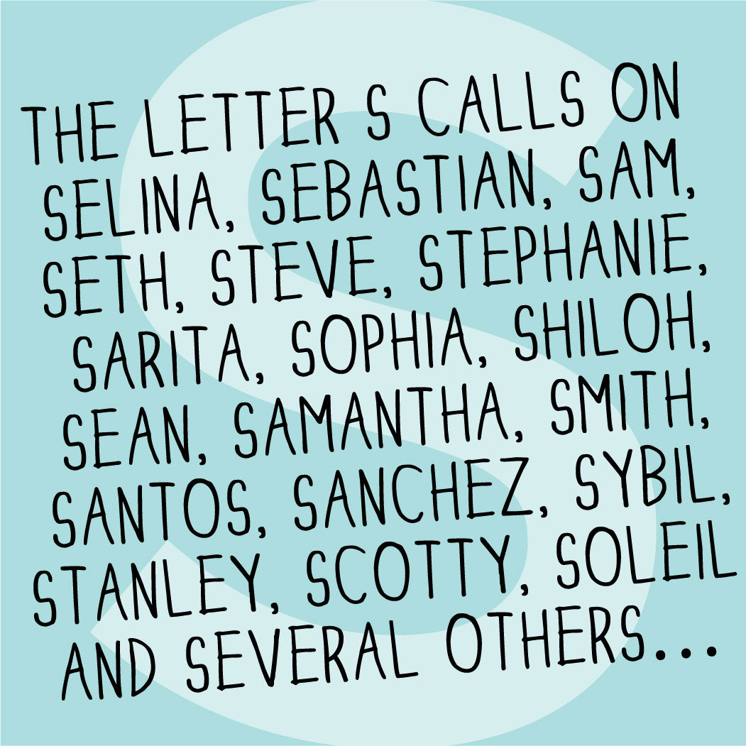 The MoMeMans® Nursery and Kid's Room Letter S Print by Monica Escobar Allen