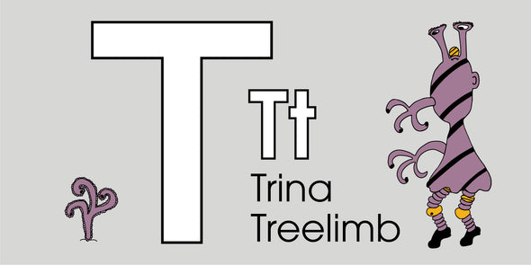 The MoMeMans® ZYX Project: Alliterative Tales from Z to A. Letter T: Trina Treelimb by Monica Escobar Allen. Learning the ABCs for Babies and Tots.
