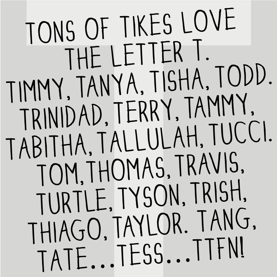 The MoMeMans® Nursery and Kid's Room Letter T Print by Monica Escobar Allen