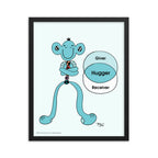 Hugger Framed Art Print | themomemans.com The MoMeMans, by Monica Escobar Allen, are on a mission to bring joy to parenting by finding the funny, sunny side with Poetry + Songs + Art + Gifts for Creative Grown-Up Kids. Based in Brooklyn, NY.