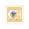 10x10 Framed Letter Ch Art Print, Banana, featuring Charlie from the ZYX Project. For Nursery Rooms, Kids Rooms and Playrooms.