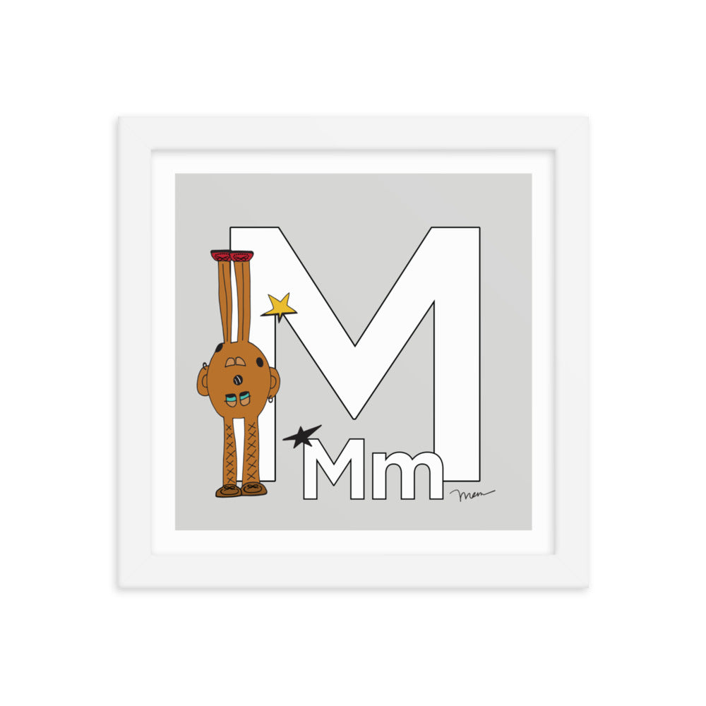 Letter M Print. The MoMeMans® Nursery and Kid's Room Alphabet Wall Art by Monica Escobar Allen