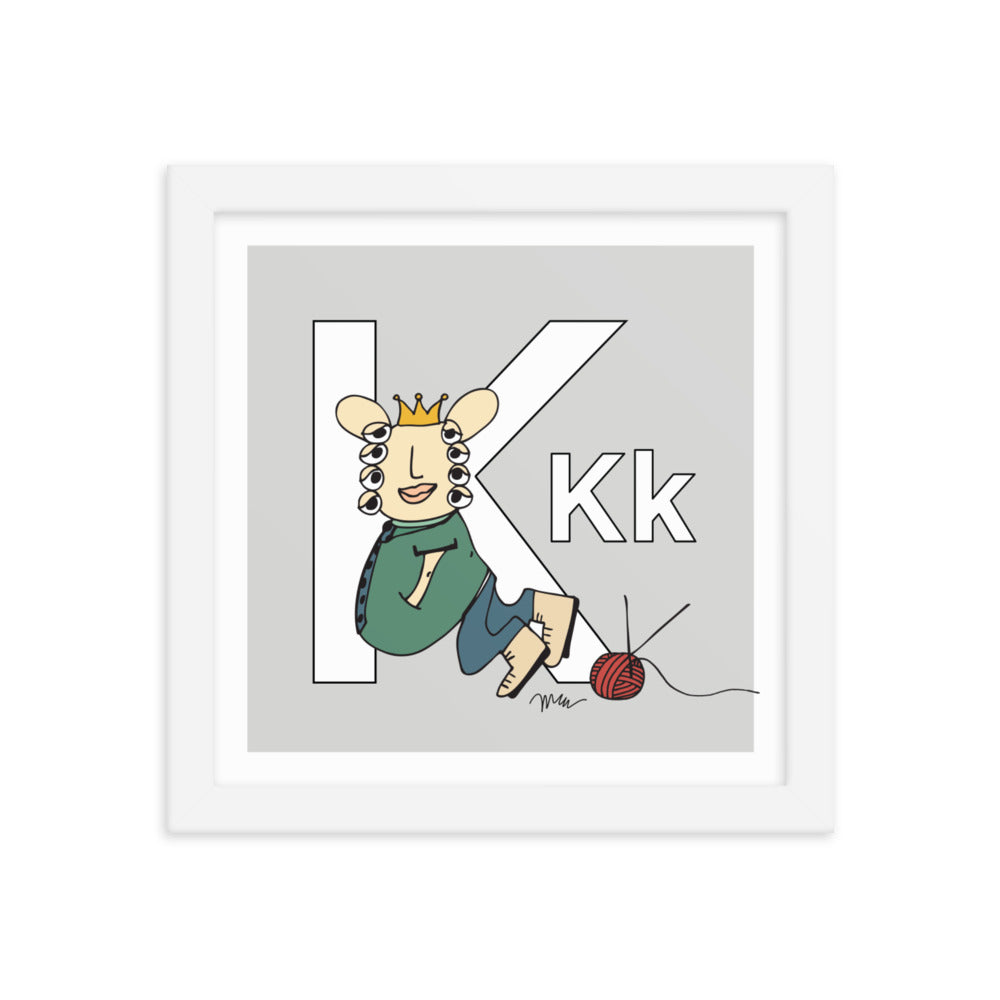 Letter K Print. The MoMeMans® Nursery and Kid's Room Alphabet Wall Art by Monica Escobar Allen