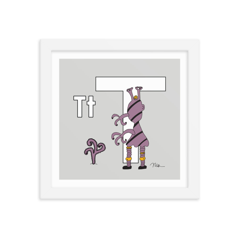 Letter T Print. The MoMeMans® Nursery and Kid's Room Alphabet Wall Art by Monica Escobar Allen