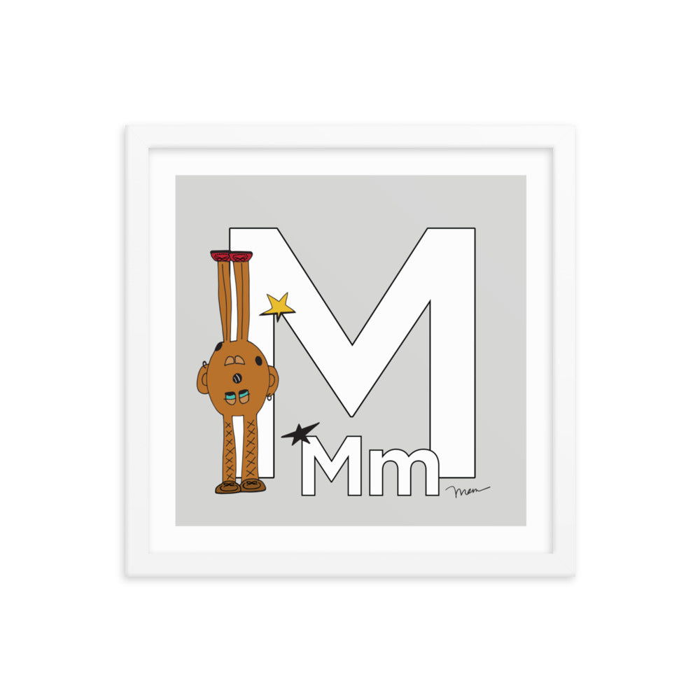 Letter M Print. The MoMeMans® Nursery and Kid's Room Alphabet Wall Art by Monica Escobar Allen