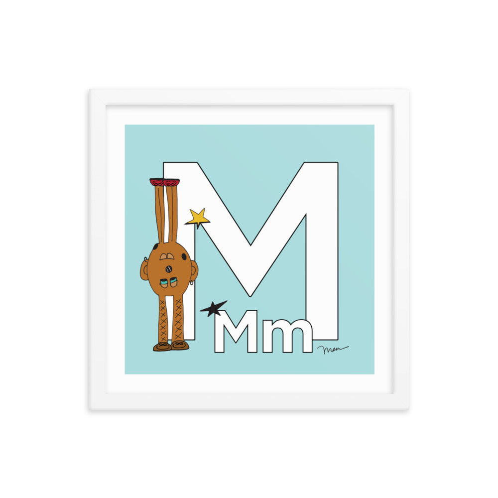 Letter M Print. The MoMeMans® Nursery and Kid's Room Alphabet Wall Art by Monica Escobar Allen