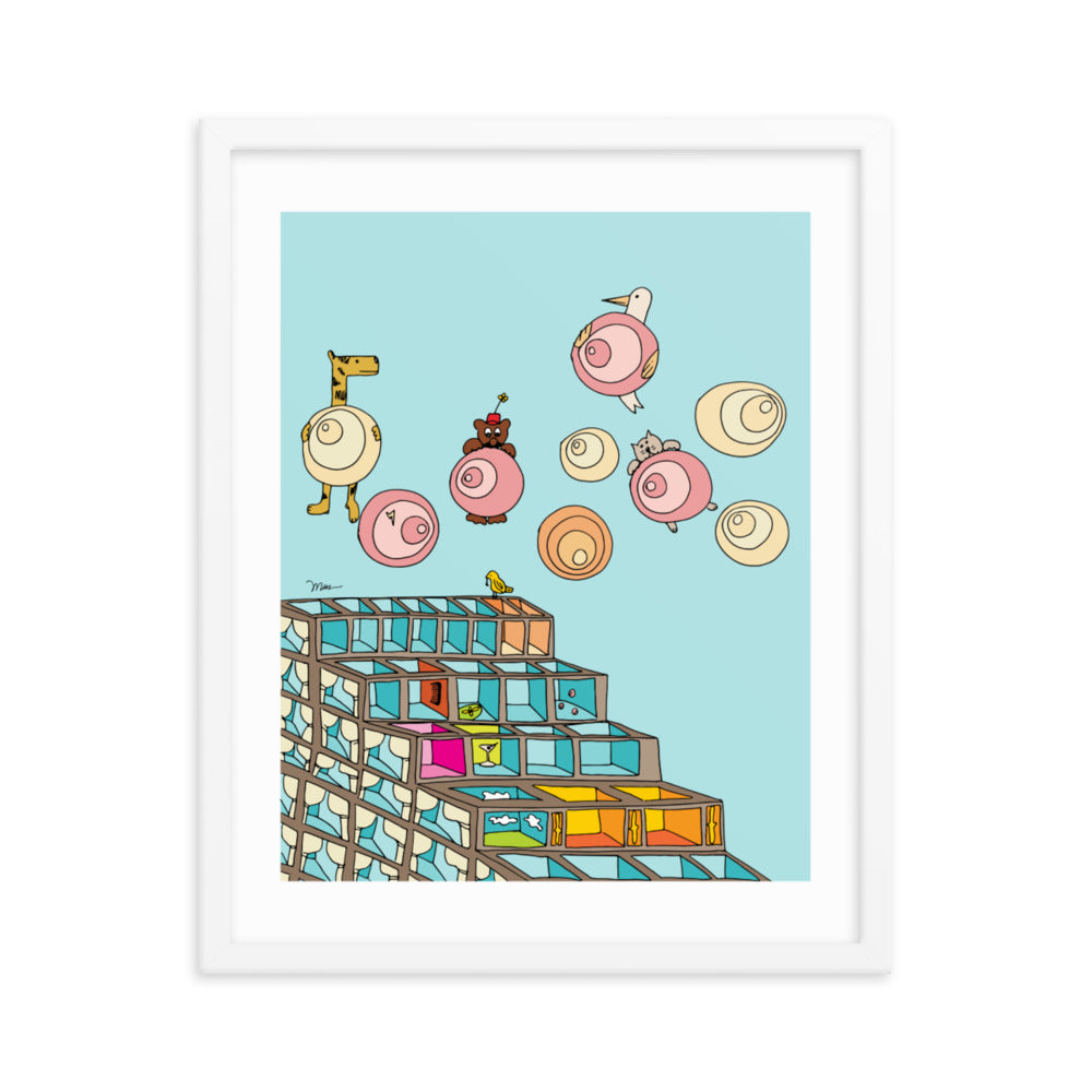 Nursery Wall Art Stairhouses Print | themomemans.com