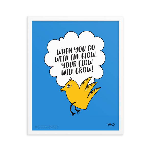 Go With the Flow Framed Art Print | themomemans.com The MoMeMans, by Monica Escobar Allen, are on a mission to bring joy to parenting by finding the funny, sunny side with Poetry + Songs + Art + Gifts for Creative Grown-Up Kids. Based in Brooklyn, NY.