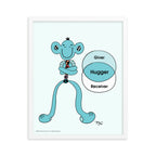 Hugger Framed Art Print | themomemans.com The MoMeMans, by Monica Escobar Allen, are on a mission to bring joy to parenting by finding the funny, sunny side with Poetry + Songs + Art + Gifts for Creative Grown-Up Kids. Based in Brooklyn, NY.