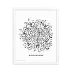 We're all in this together Framed Art Print | themomemans.com Illustrated by Monica Escobar Allen. Women-Owned Brooklyn Small Business.