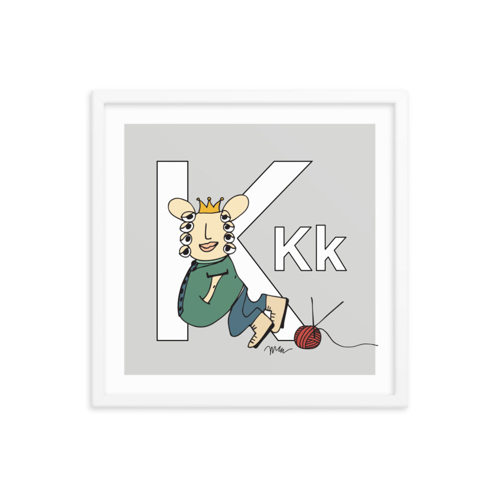 Letter K Print. The MoMeMans® Nursery and Kid's Room Alphabet Wall Art by Monica Escobar Allen