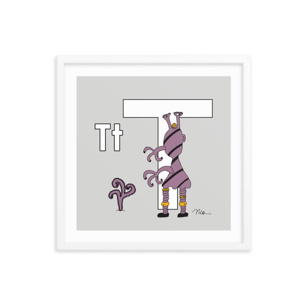 Letter T Print. The MoMeMans® Nursery and Kid's Room Alphabet Wall Art by Monica Escobar Allen