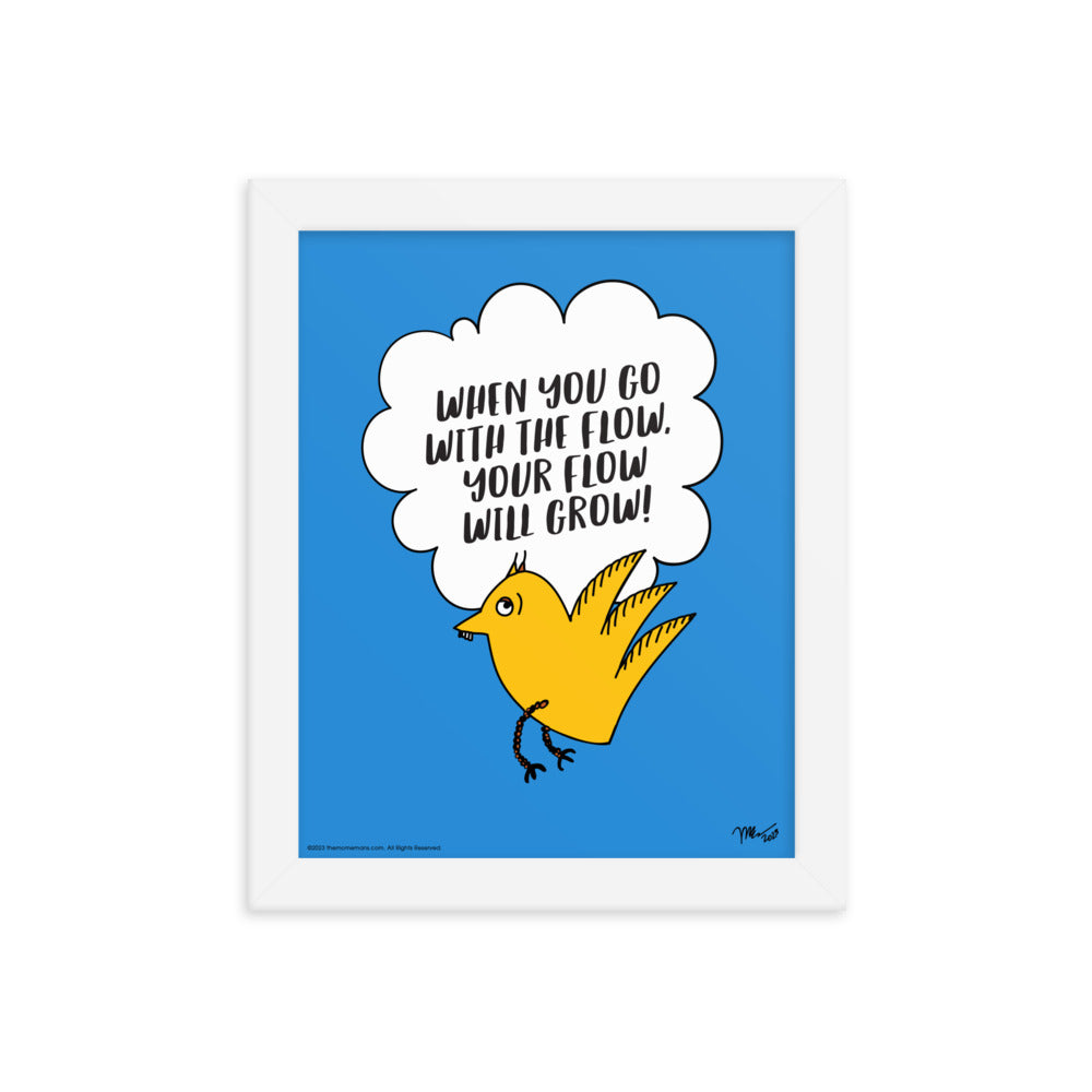 Go With the Flow Framed Art Print | themomemans.com The MoMeMans, by Monica Escobar Allen, are on a mission to bring joy to parenting by finding the funny, sunny side with Poetry + Songs + Art + Gifts for Creative Grown-Up Kids. Based in Brooklyn, NY.