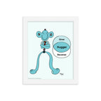 Hugger Framed Art Print | themomemans.com The MoMeMans, by Monica Escobar Allen, are on a mission to bring joy to parenting by finding the funny, sunny side with Poetry + Songs + Art + Gifts for Creative Grown-Up Kids. Based in Brooklyn, NY.