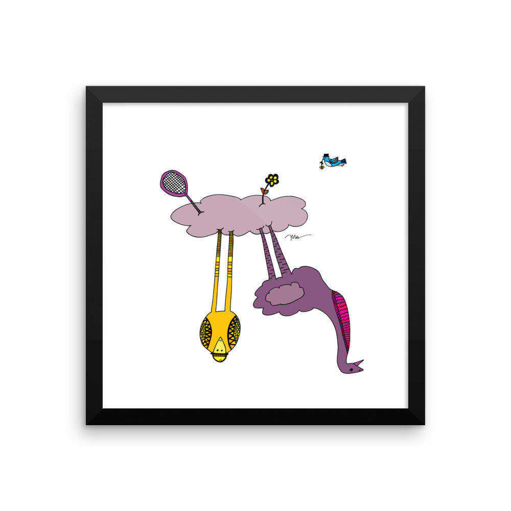 The MoMeMans® The Cloud Birds Print Framed by Monica Escobar Allen