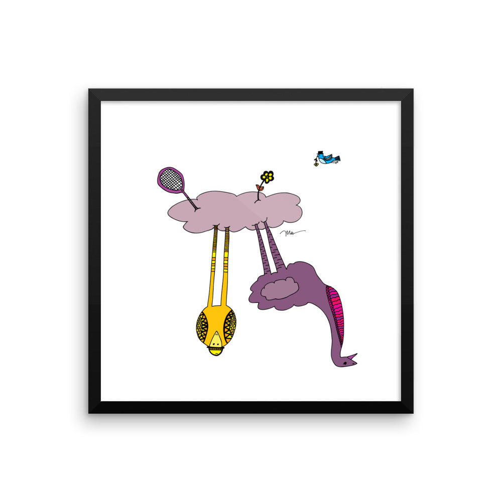 The MoMeMans® The Cloud Birds Print Framed by Monica Escobar Allen