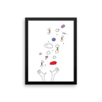 Hands Throwing Rainbows Print Framed from The MoMeMans™ by Monica Escobar Allen